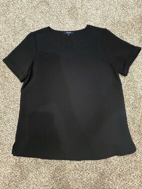 Madewell Black Short-Sleeve Scoop Neck Blouse